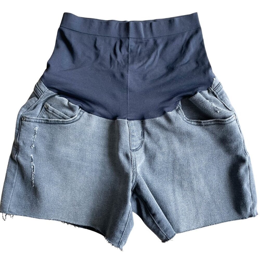 NEW Sonoma‎ Maternity Black Wash Denim Belly Band Jean Cutoff Shorts - SZ 10